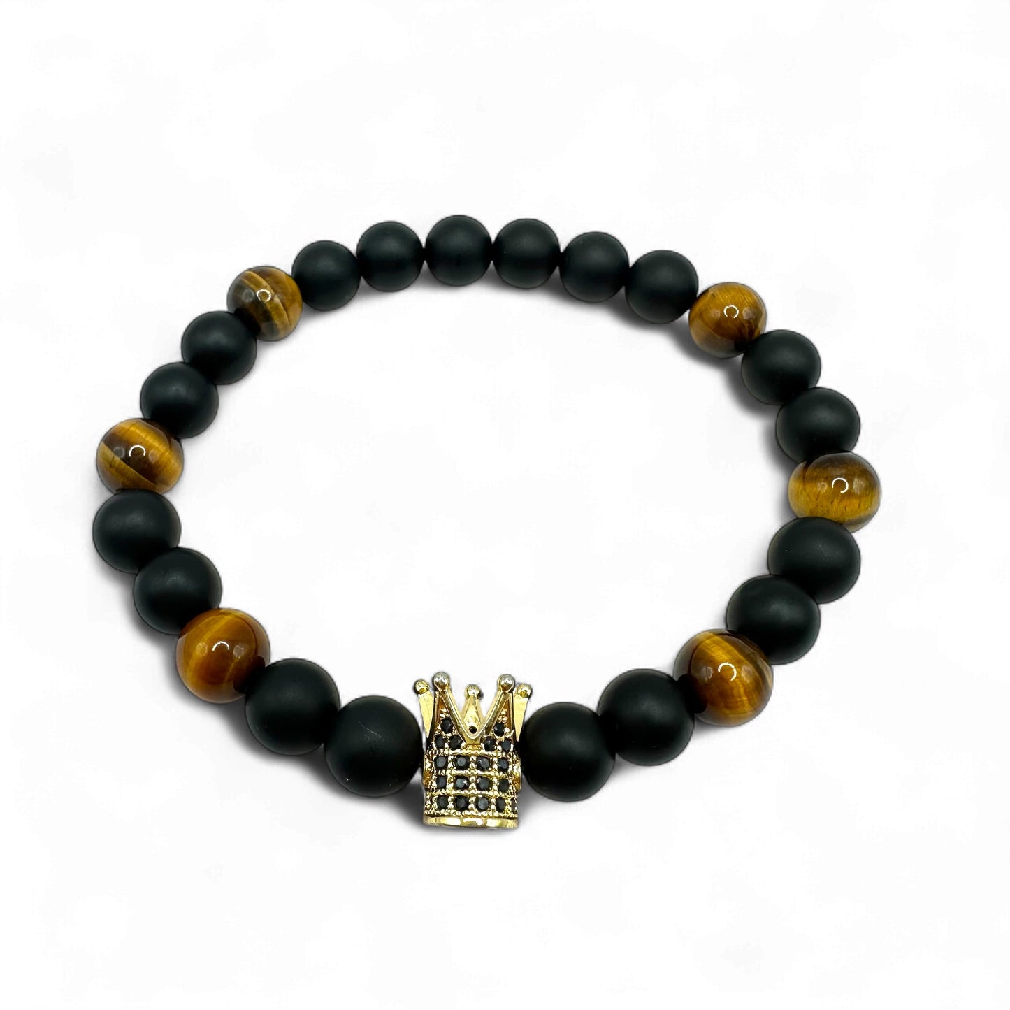 Brățara margele negru mat Crown Edition