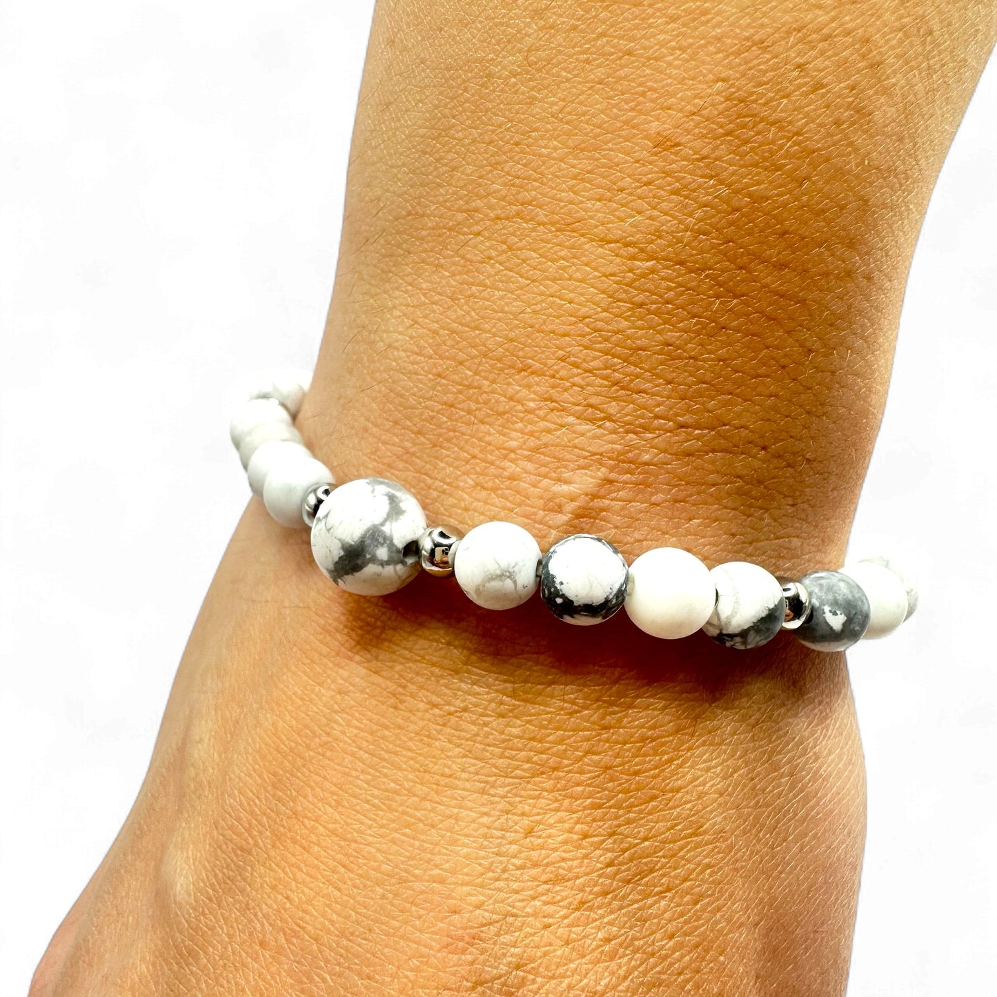 Brățară cu mărgele White Marble